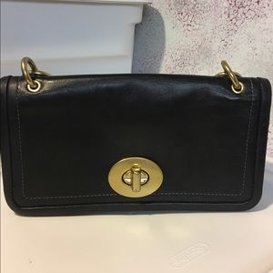 Coach Black Turnlock Clutch